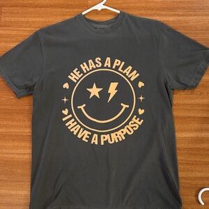 Comfort Colors Dark Gray Tee with Tan Graphic